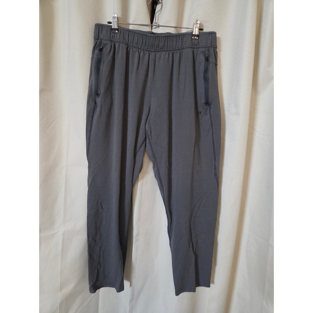Russell Athletic Mens Gray Performance Jogger Pants Zipper Pockets Large